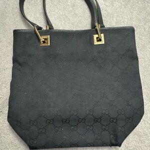 Gucci Black Padlock GG Mini Canvas Tote